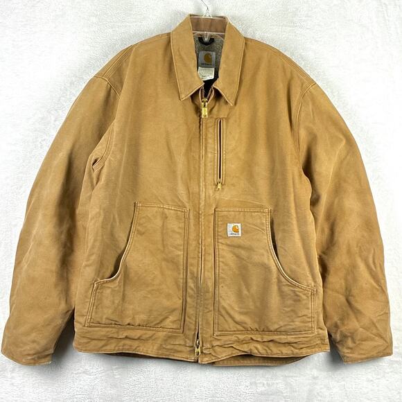 Carhartt Other - VTG Carhartt Duck Ridge Sherpa Lined Barn Coat Jacket Men L Brown Faded J205 BRN